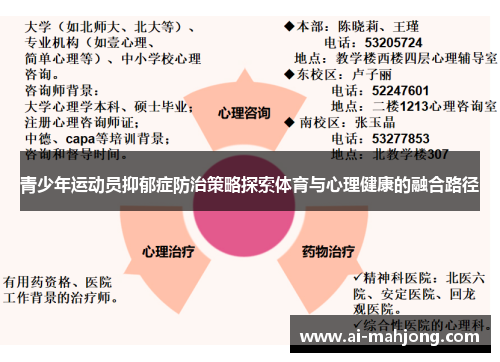 青少年运动员抑郁症防治策略探索体育与心理健康的融合路径